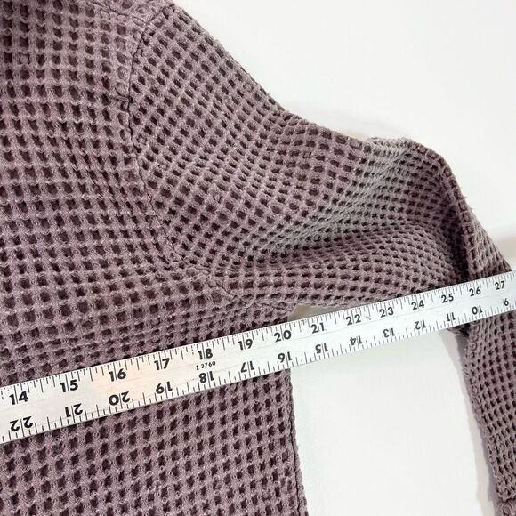 Focus Cardigan Sweater Womens Purple Waffle Texture Button-Front lagenlook - Picture 6 of 13